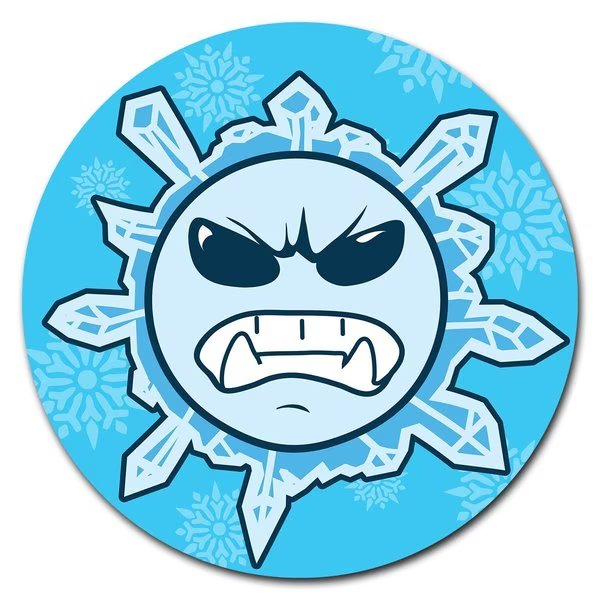 Snowflake Angry Circle Rigid Plastic Sign, Signmission, Mfr#: P-8-CIR-Snowflake Angry